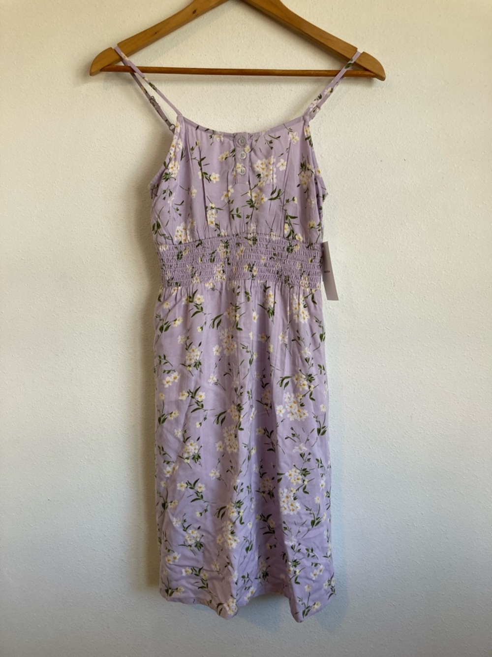 Nordstrom Girls XL 14 16 Lavender Floral Smocked  Dress